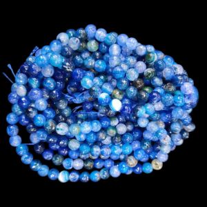 High quality Onyx Beads, 8mm Round, blue double shade