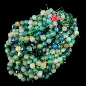 High quality Onyx Beads, 8mm Round, Peacock green