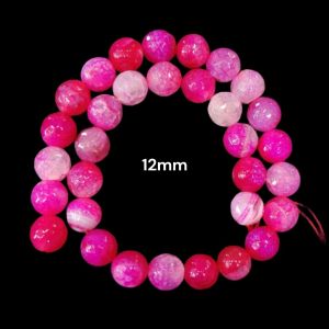 Agate beads, Round, PINK