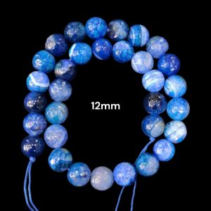 Natural Agate Beads, 12mm, Round, Blue
