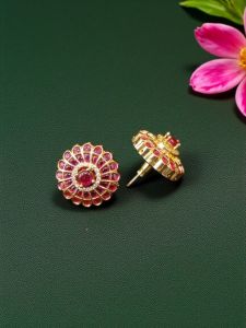 CZ Stone Stud, Ruby Pink