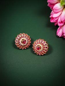 CZ Stone Stud, Ruby Pink