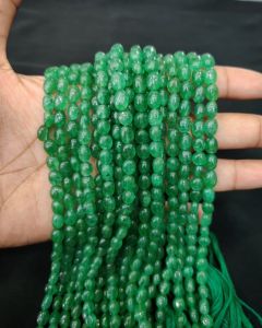 Strawberry quartz (dyed to Green), 5x6 MM