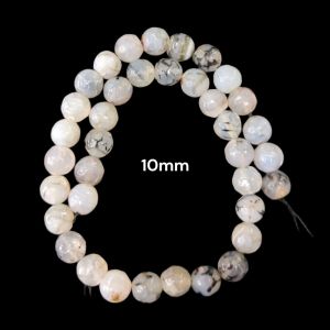 Onyx Beads, 10mm, Round , White and Black