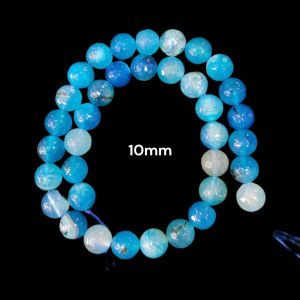 Onyx Beads, 10mm, Round , Sky Blue Double Shade