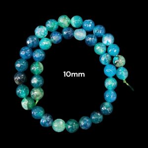 Onyx Beads, 10mm, Round , Peacock Green