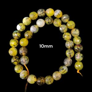 Onyx Beads, 10mm, Round , Yellow and Black