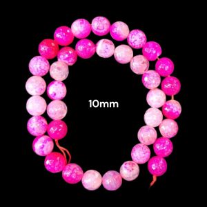 Onyx Beads, 10mm, Light Pink Double Shade