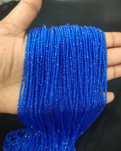 Hydro Crystals, Round, 2mm,Copper Sulphate Blue, Pack Of 5 Strings