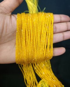 2mm Hydro (Glass) Beads, Round, Dark Yellow Pack Of 5 Strings