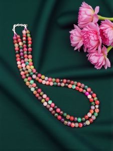 Onyx Necklace in 2 layers, MultiColour