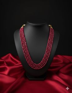 4 Layer Quartz Necklace, Maroon