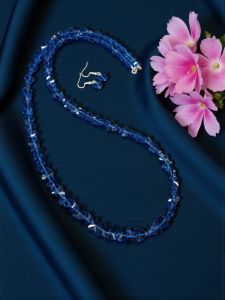 Butterfly Crystal Necklace, Blue