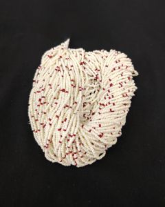 Seed Beads Bunch, Set Of 10 Lines, Cream And Maroon