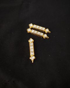 1 piece of Jadau Kundan Charm/Pendant with 8 holes on the sides, White