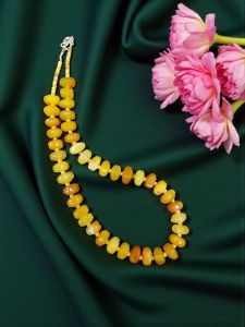Onyx Rondelle Necklace, Yellow