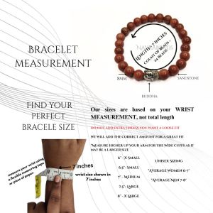Navrabeads Sandstone with Buddha 8mm Round Beaded Bracelet for Men | Gemstone Energy Bracelet for Confidence, Focus & Strength | Handcrafted Stretchable Bracelet Made in India | Spiritual Jewelry for Daily Wear