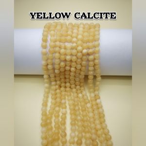 Natural Gemstone Beads, 8mm, Yellow Calcite
