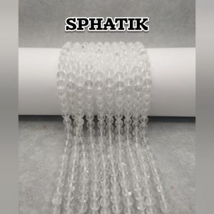 Natural Gemstone Beads, Clear Quartz (Spatik), 8mm