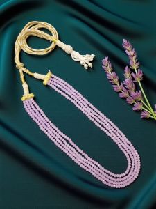 4 Layer Crystal Necklace ; Light Lavender with a high quality Pearl Doris