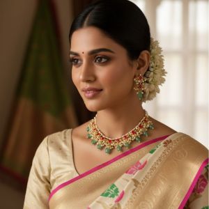 Jadau Necklace with earrings 