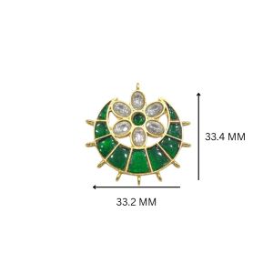 Jadau Moon Pendant, green