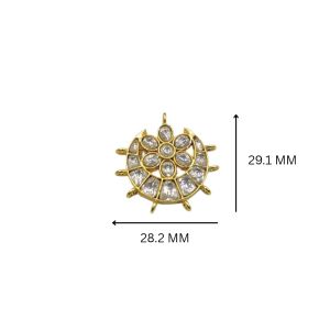 Jadau Moon Pendant, White