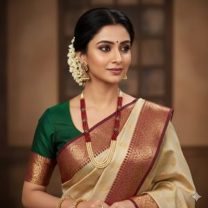 Navrabeads Swarovski Replica Pearl & Maroon Agate 3 Layer Necklace for Women | Gold-Plated Flower Pendant | 24 Inch Elegant Festive Jewelry | Adjustable Dori | Premium Handmade Statement Style