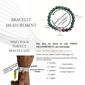 Navrabeads Ruby Zoisite Buddha 8mm Round Beaded Bracelet for Men/Unisex | Gemstone Energy Bracelet for Courage, Balance & Positivity | Handcrafted Stretchable Bracelet Made in India | Stylish Spiritual Jewelry for Daily Wear