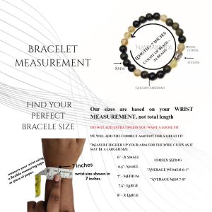 Navrabeads Golden Obsidian with Citrine 8mm Round Beaded Buddha Bracelet for Men/Unisex | Gemstone Energy Bracelet for Protection, Success & Inner Strength | Handcrafted Stretchable Bracelet Made in India | Stylish Spiritual Jewelry for Daily Wear