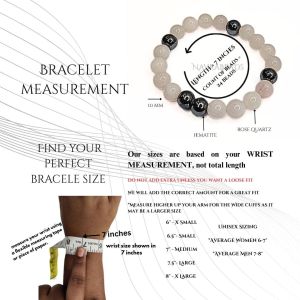 Navrabeads Rose Quartz with Silver Hematite 8mm Round Beaded Bracelet for Men/Unisex | Gemstone Energy Bracelet for Calm, Love & Confidence | Handcrafted Stretchable Bracelet Made in India | Stylish Spiritual Jewelry for Daily Wear
