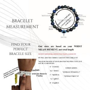 Navrabeads Gem Fusion with Evil Eye 8mm Round Beaded Bracelet for Men/Unisex | Spiritual Energy Bracelet for Strength, Style & Protection | Handcrafted Stretchable Bracelet Made in India | Meaningful Jewelry for Daily Wear