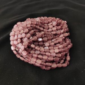 Monolisa (Imitation Cats Eye) Flat Oval Beads, 9x6mm, Dark Amethyst