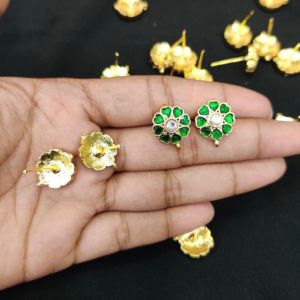 Kemp Jadau Earrings, Green