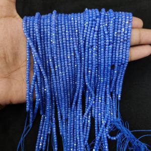 Cubic Zirconia Beads, CZ Or Czech Beads, Sapphire Blue