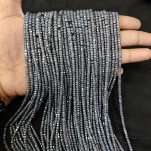 Cubic Zirconia Beads, CZ Or Czech Beads, Grey