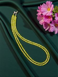 2 Layer Agate Necklace,Gold Finish fluorescent Green 