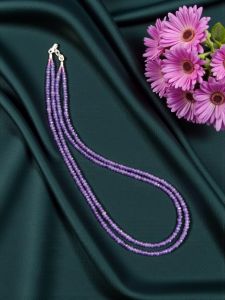 2 Layer Agate Necklace,Gold Finish Violet