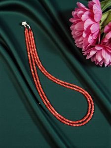 2 Layer Agate Necklace, Brick Red