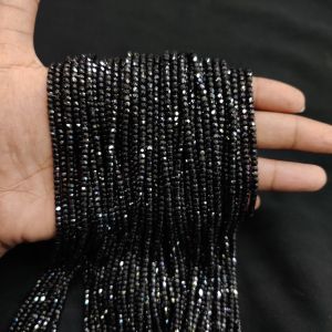 Cubic Zirconia Beads, CZ or Czech beads, Black