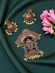 Jadau Replica Pendant, Real Kemp Pendant, Pancha Naga Linga