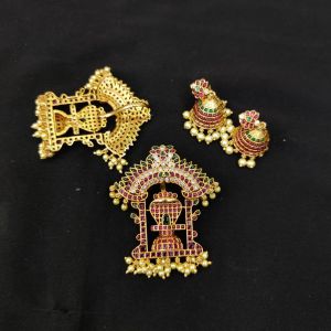 Jadau Replica Pendant, Real Kemp Pendant, Pancha Naga Linga