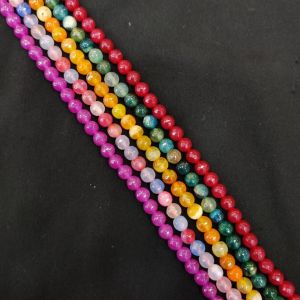 High Quality Onyx Beads, Round, 8mm, Assorted, Pack of 12 strings