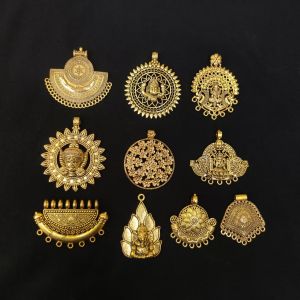 Metal Pendants, Oxidised Gold, Pack of 10 Pendants