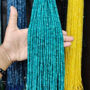 Agate Rondelle, 4x2mm, Sea Green 