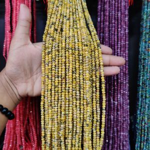 Agate Rondelle, 4x2mm,Yellow and black