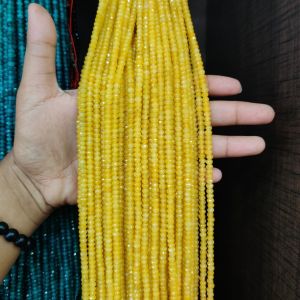 Agate Rondelle, 4x2mm, Turmeric (Yellow)