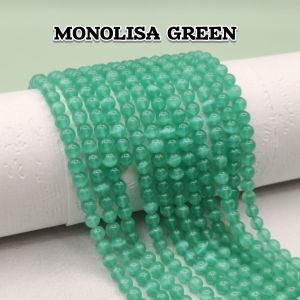 Cats Eye Bead (Monolisa Bead) 8mm, Round, Sea Green