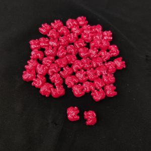 Synthetic Coral Beads, Elephant, Dark Pink, Pack Of 20 Pcs