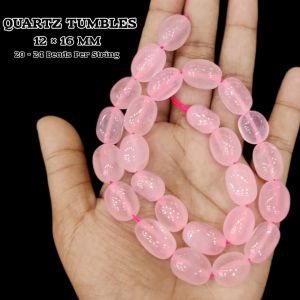 Natural Stones, Quartz Tumbles, 12x16mm, (Light Pink )